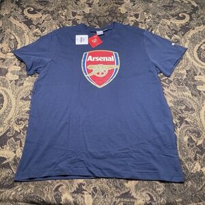 Puma Arsenal AFC Fan Crest Cotton Tee Top Shirt Mens Size XXL Navy Blue New